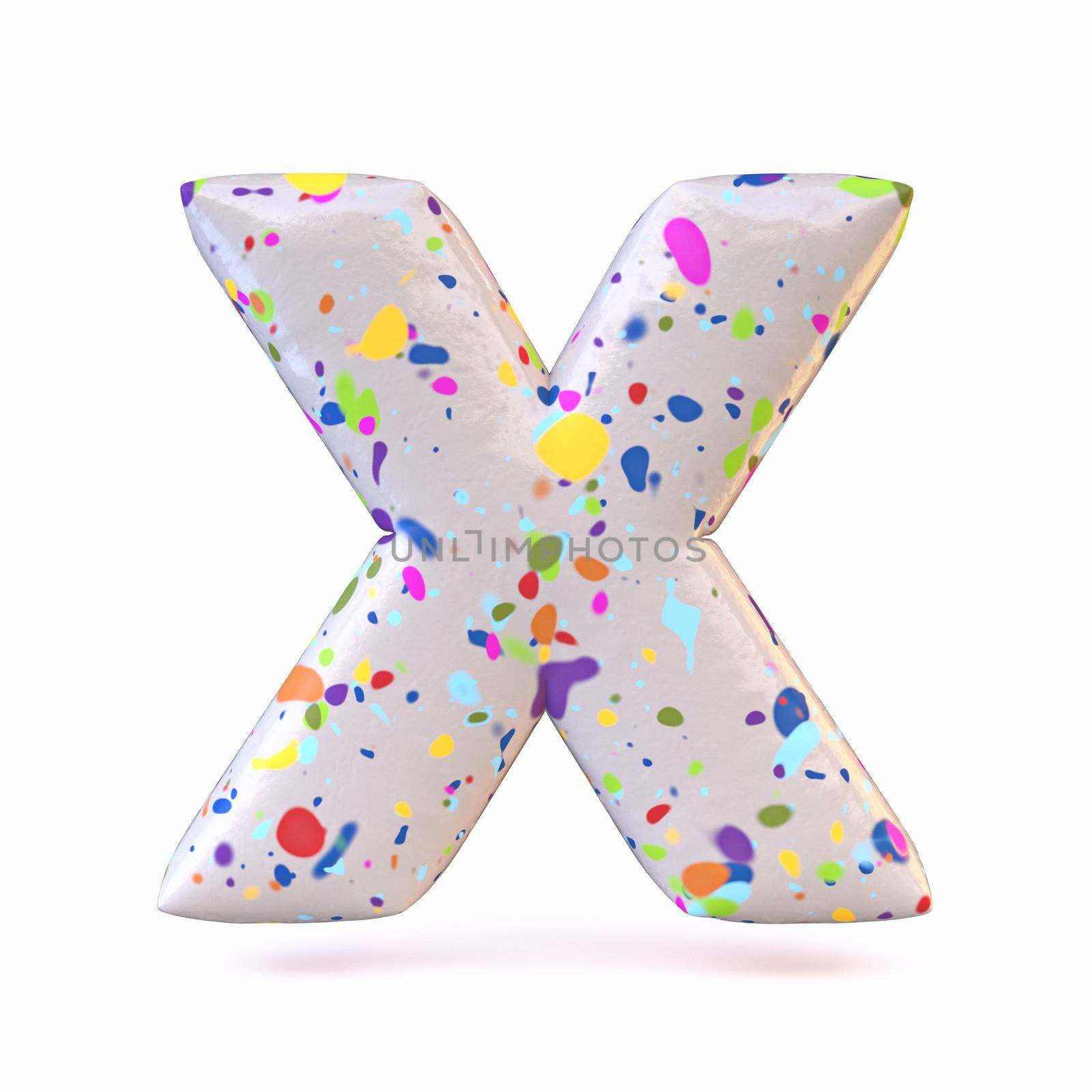 Colorful terrazzo pattern font Letter X 3D by djmilic