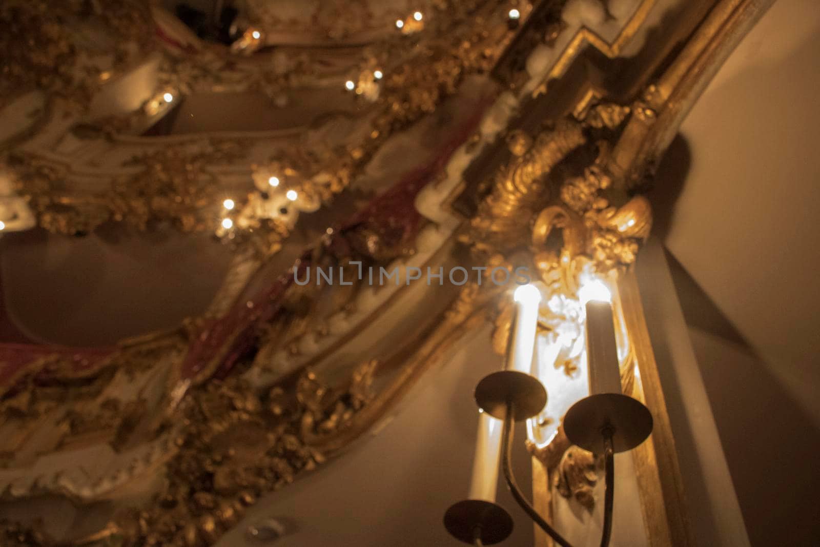 Candle lights in an opera theater