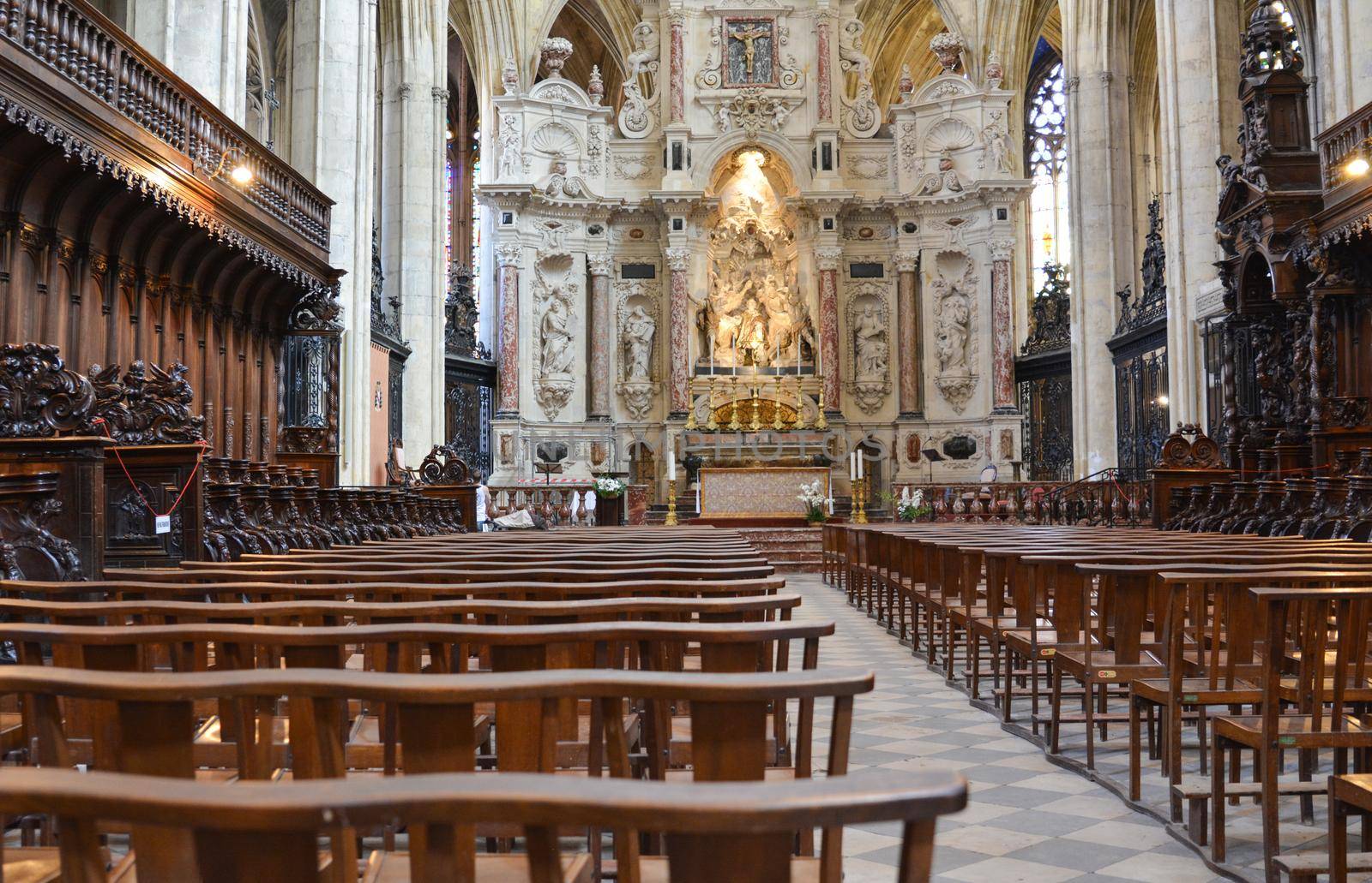 TOULOUSE, FRANCE - July 23, 2016 Inside Toulouse Cathedral Catholicism