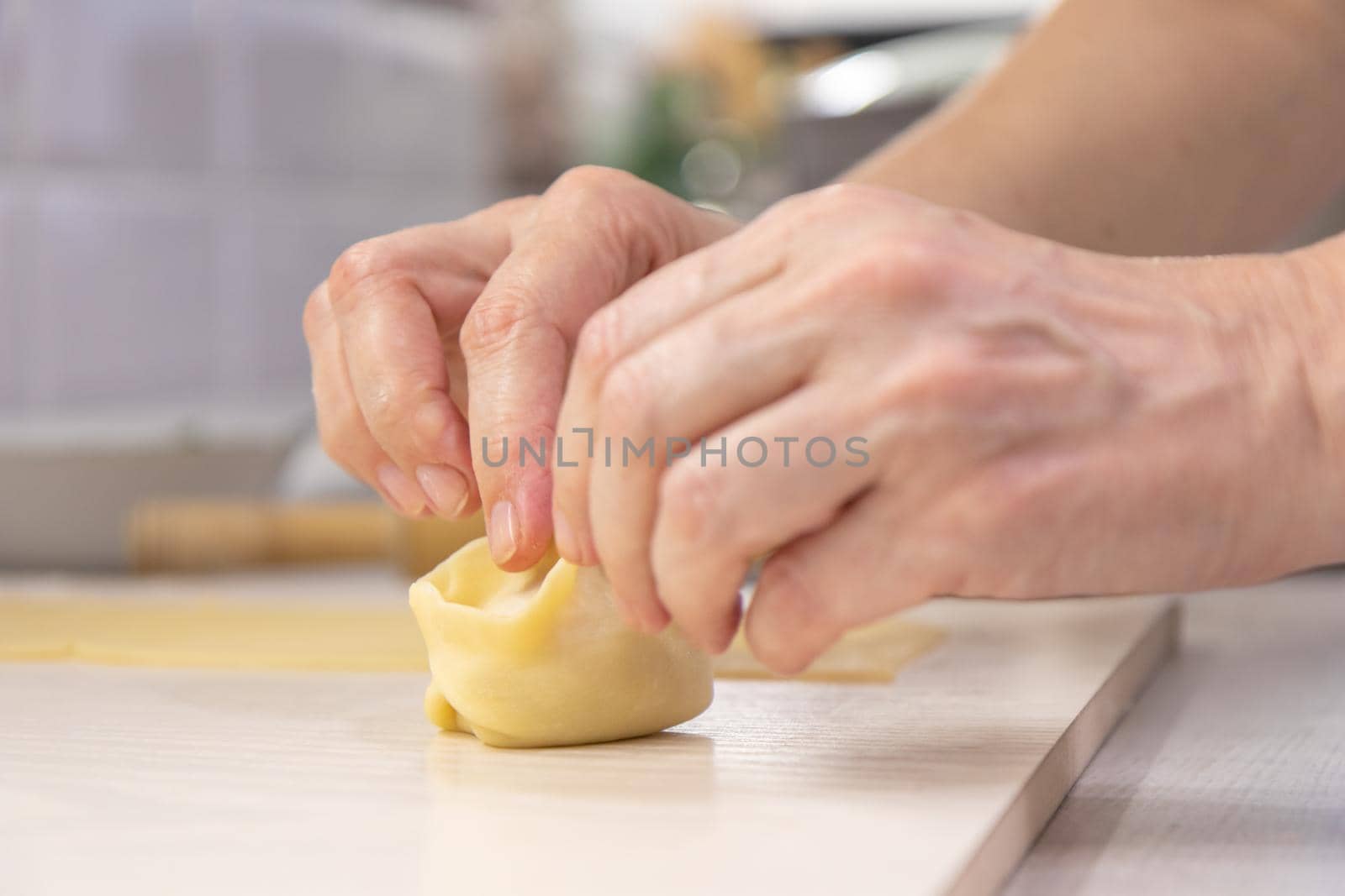 Oriental national traditional dumplings Manty horizontal