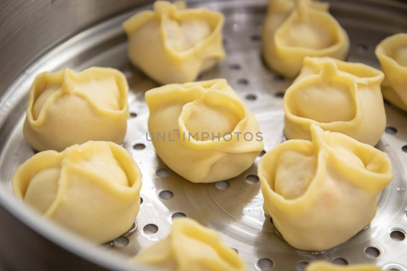 Oriental national traditional dumplings Manty horizontal