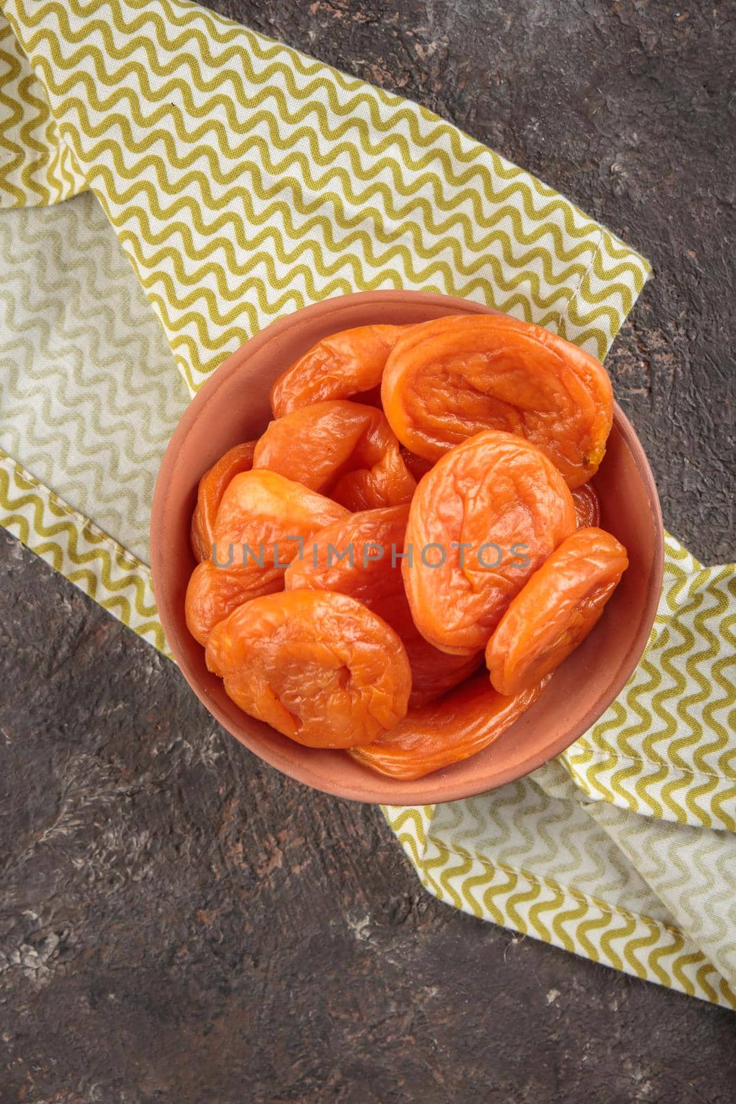 Dried Sweet apricot on a dark background