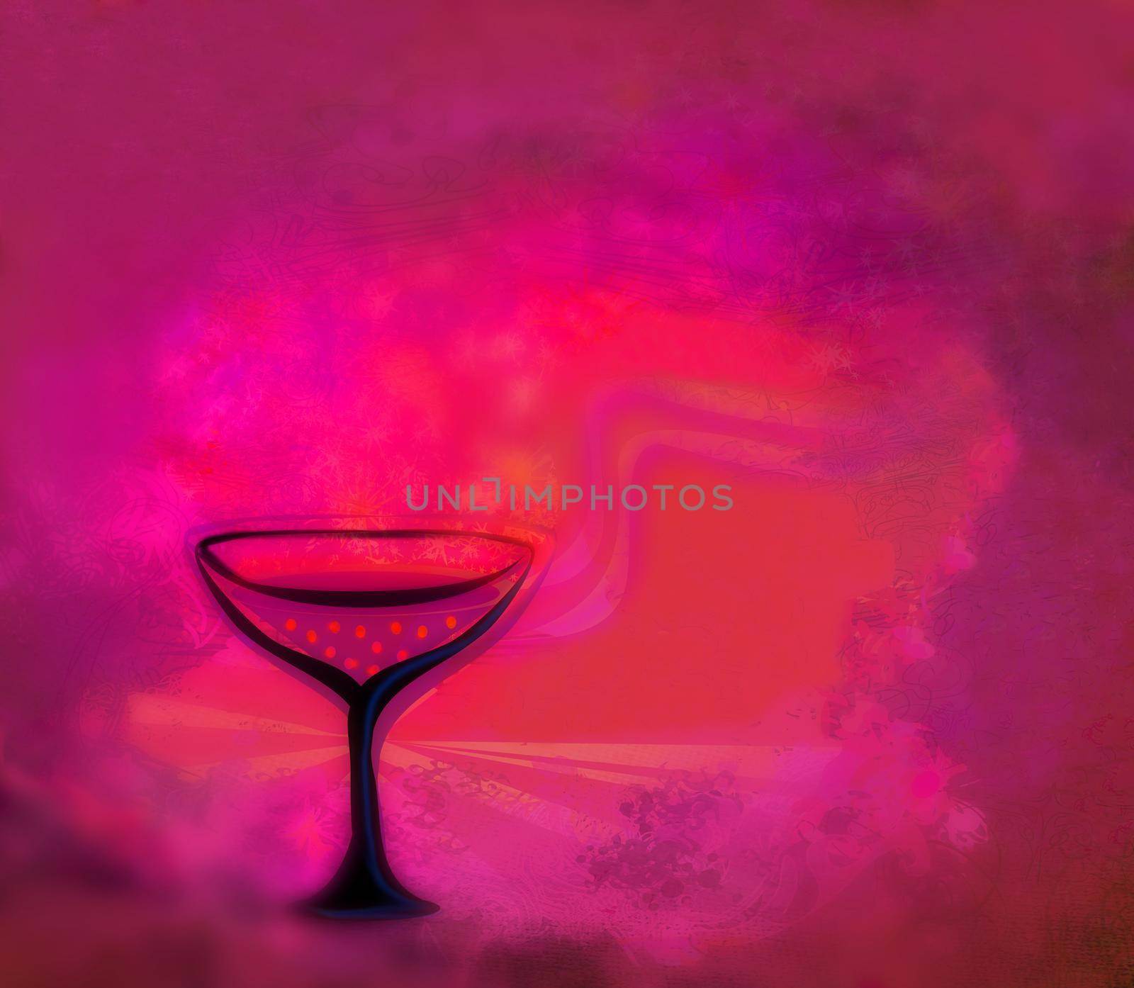 Glass of Wine - Artistic Flyer Background by JackyBrown