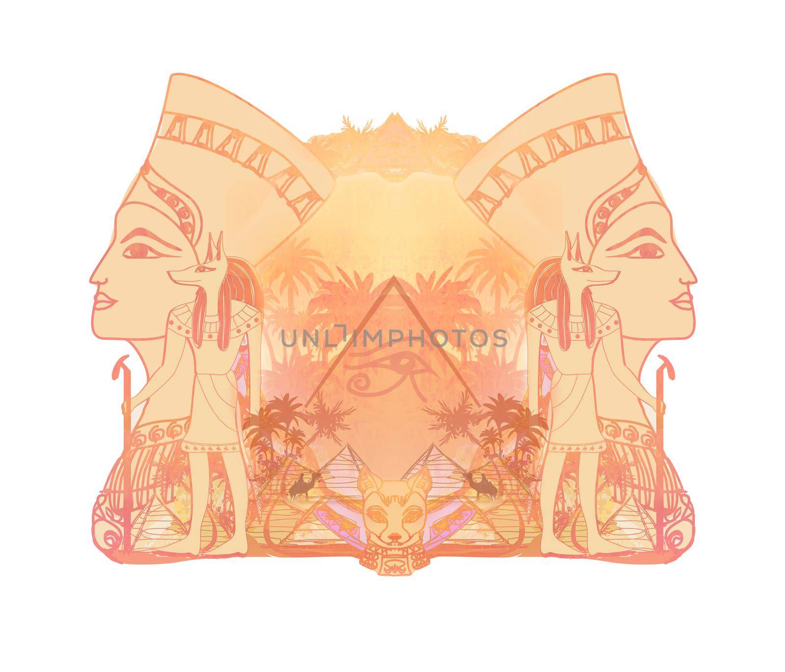 Ancient egypt abstract vintage artistic banner