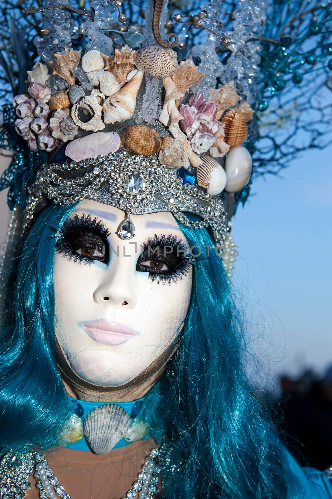 VENICE, ITALY - Febrary 21 2020: The masks of the Venice carnival 2020