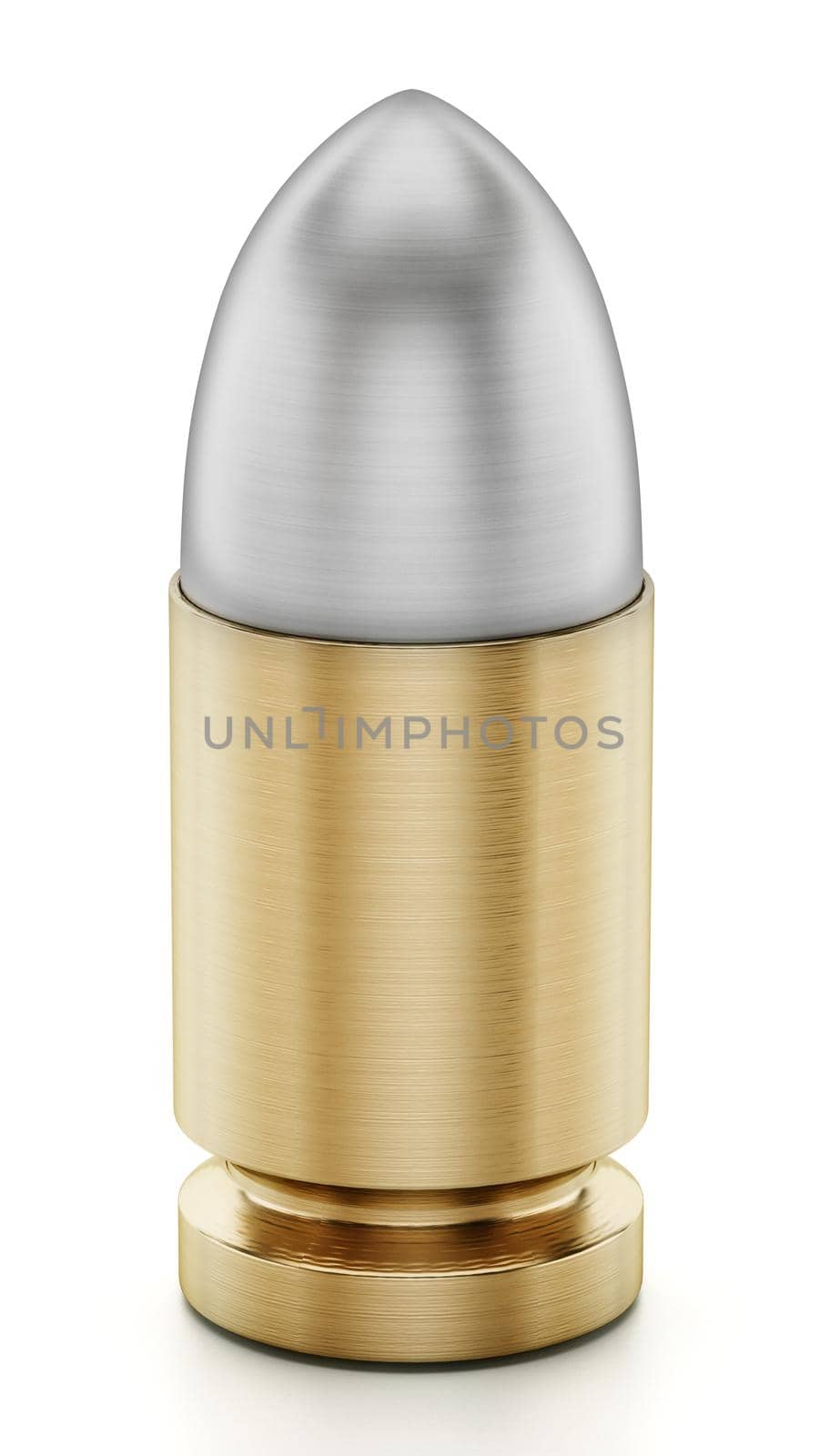 Generic bullet isolated on white background. 3D illustration.