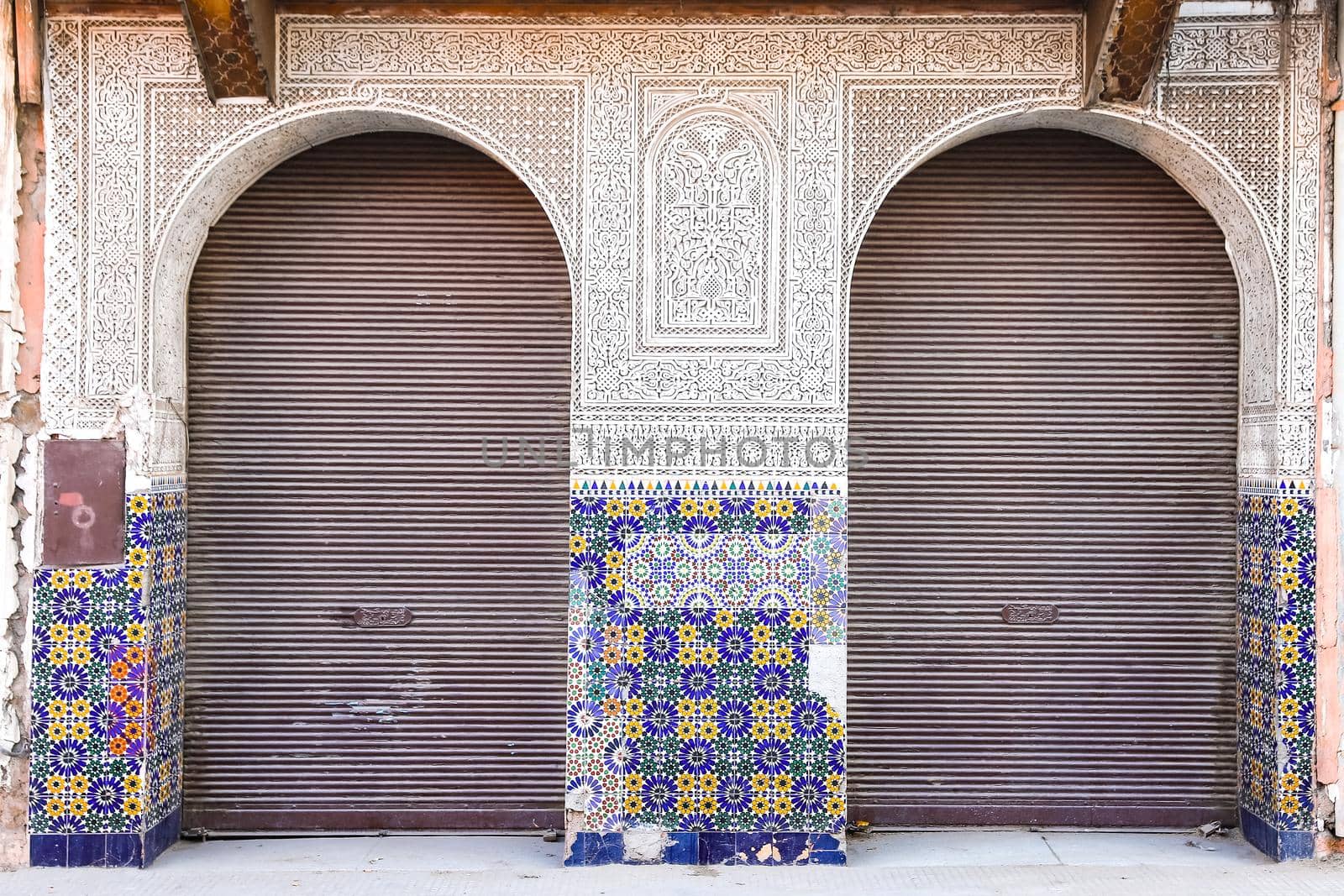 Door of a Building in Marrakech City, Morocco