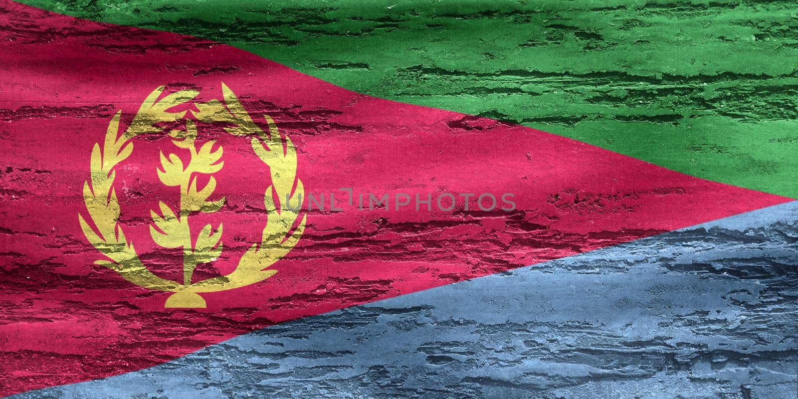 Eritrea flag - realistic waving fabric flag by MP_foto71