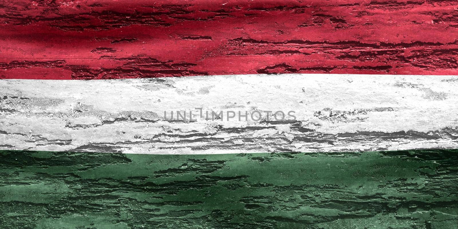 Hungary flag - realistic waving fabric flag