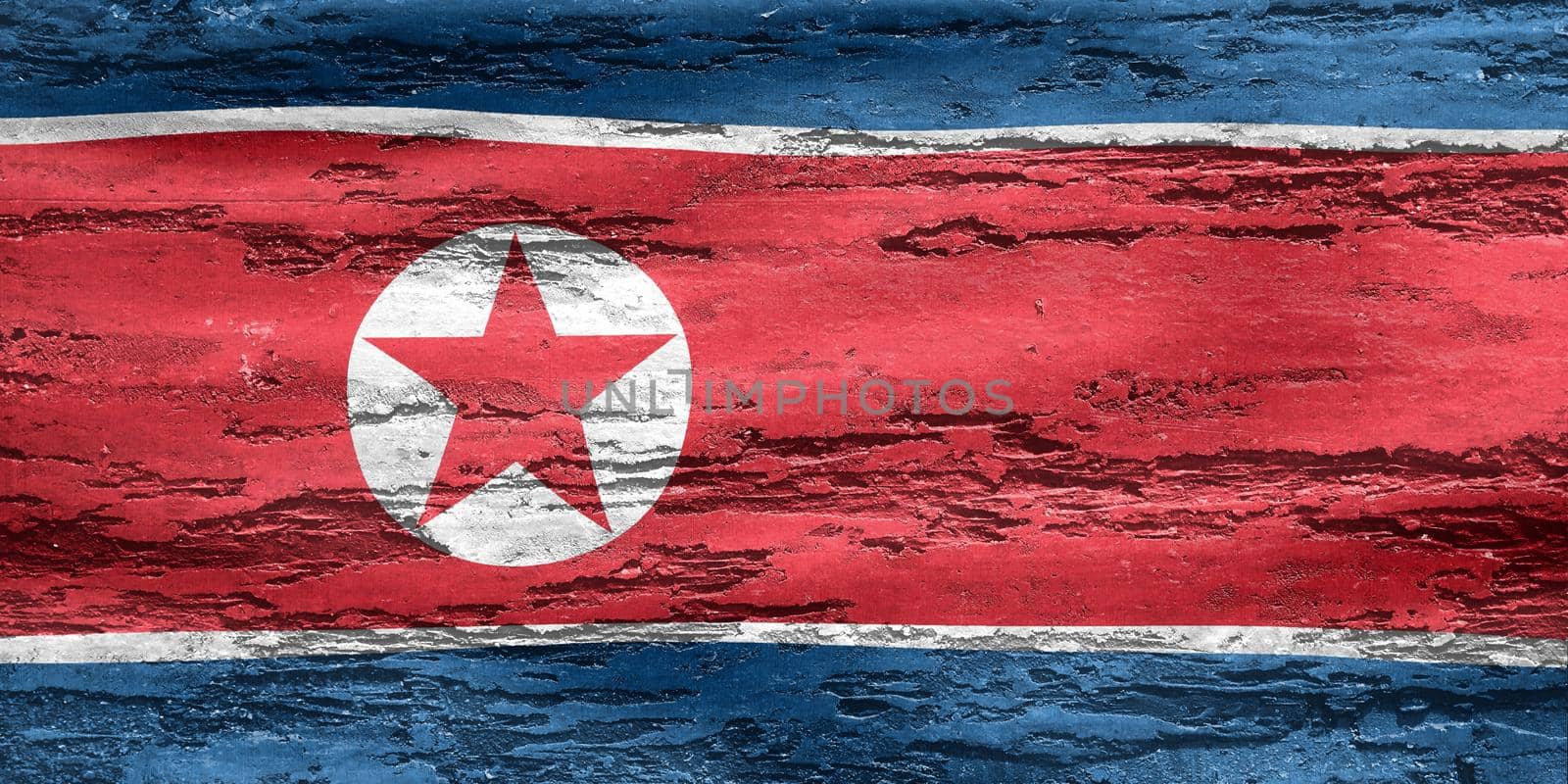 North Korea flag - realistic waving fabric flag