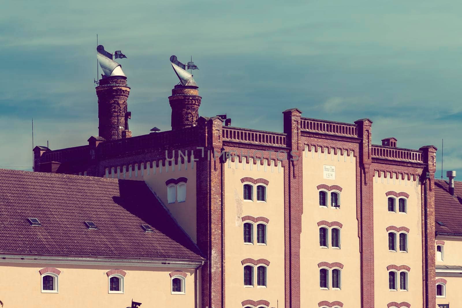 Original historic building of brewery in Trebon, Southern Bohemia, Czech Republic