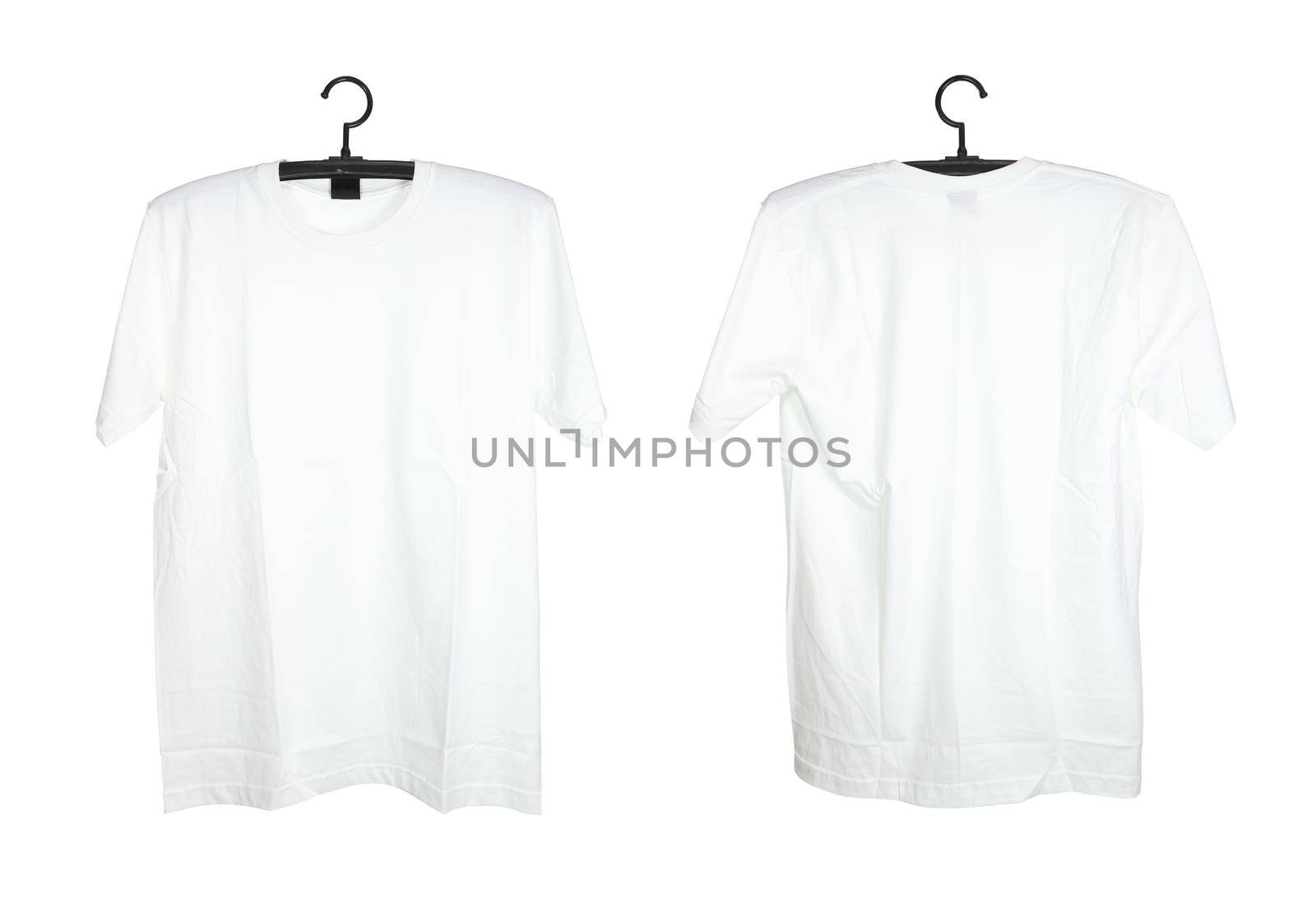t-shirt template on hange isolated on white background