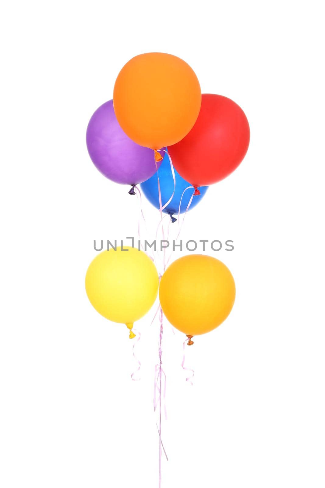 Colorful balloons isolated on a white background