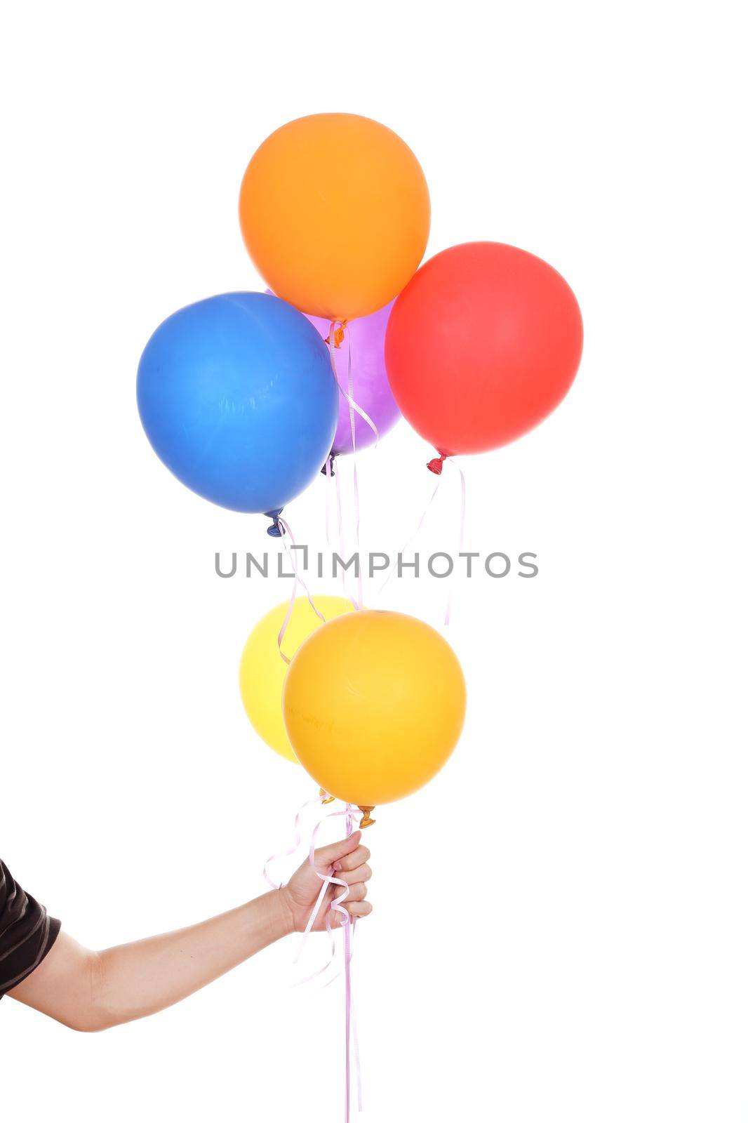 hand with colorful balloons by geargodz