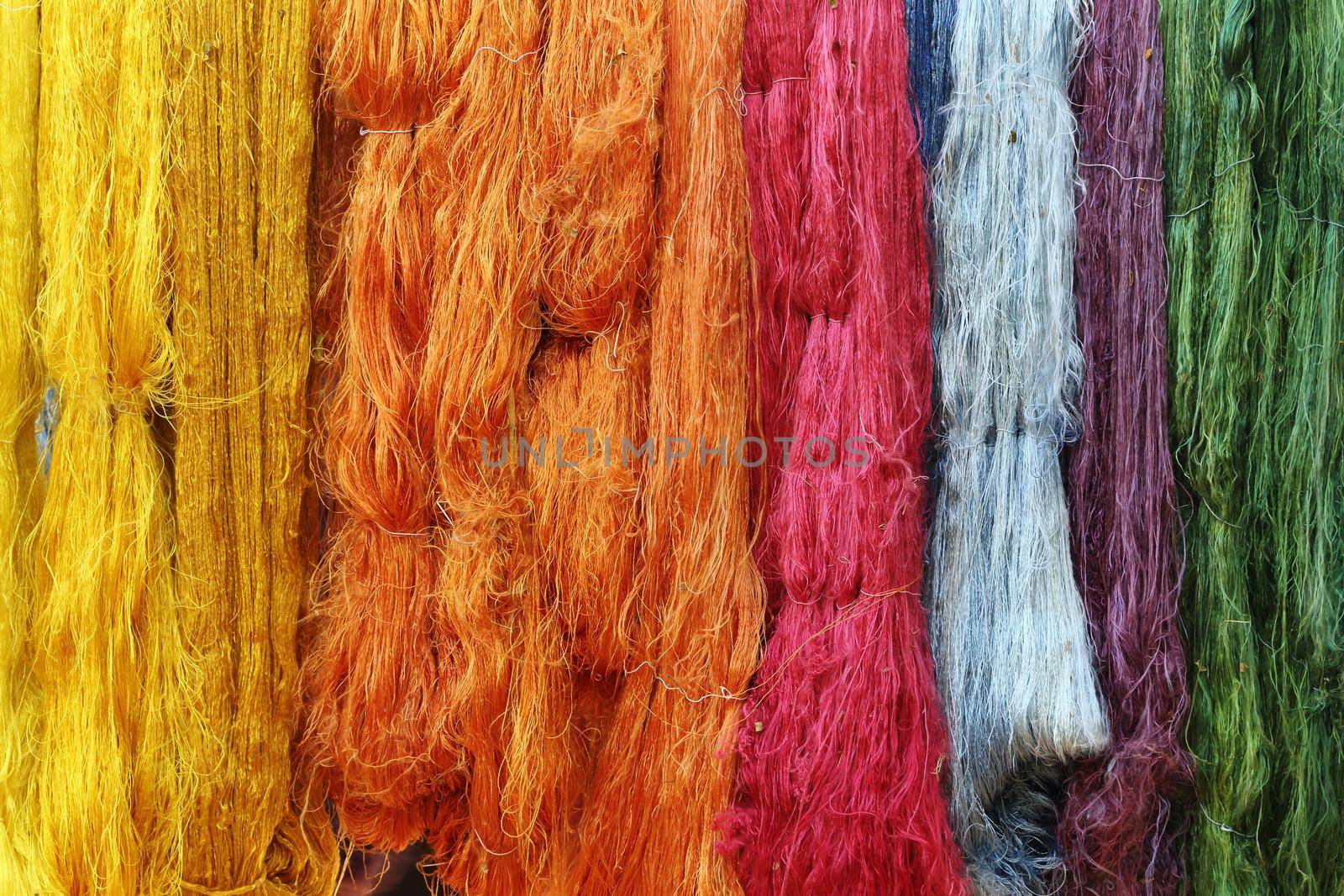 Colorful raw silk thread by geargodz