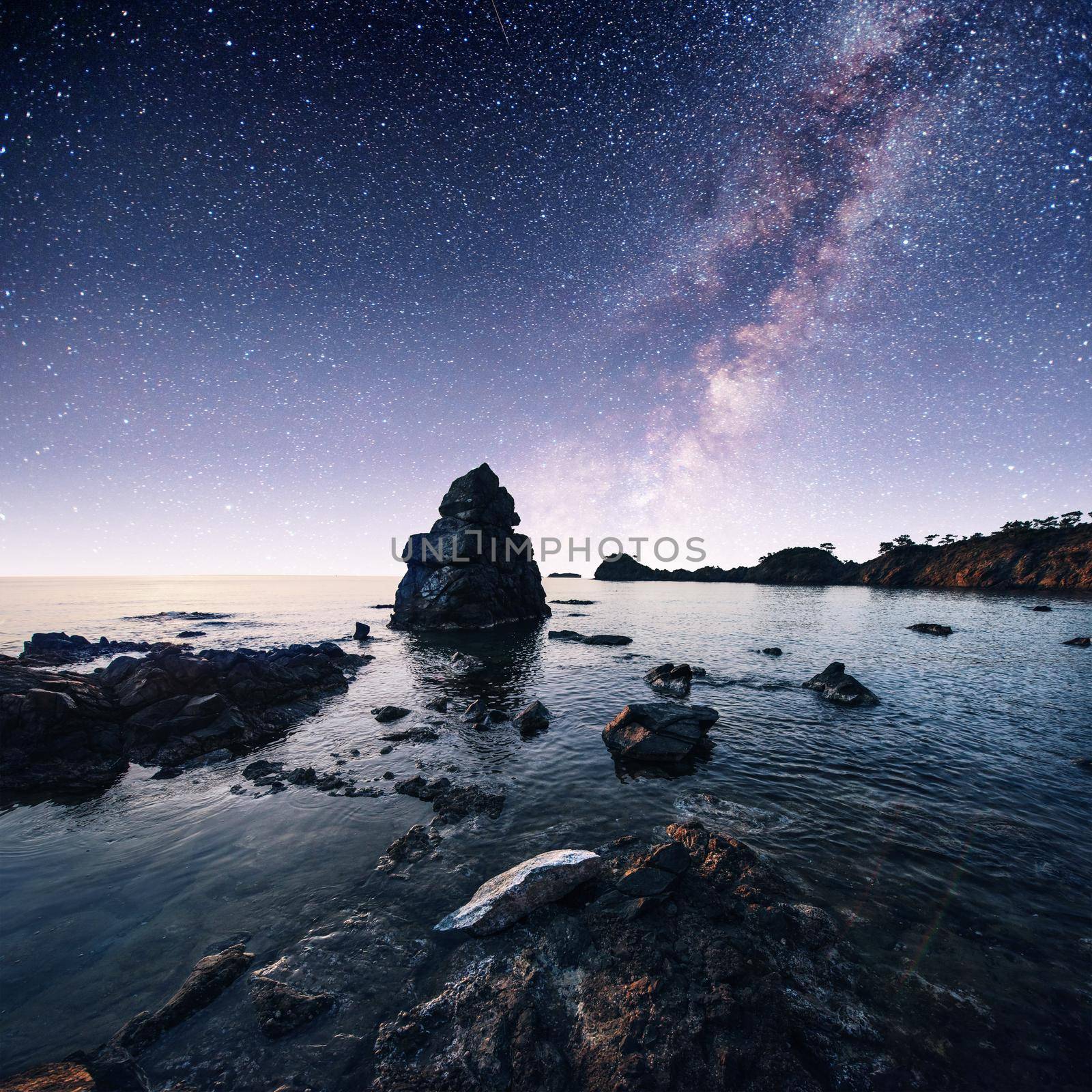 Fantastic panoramic view of the rocky coast of the sea. Dramatic and picturesque scene. Turkey.