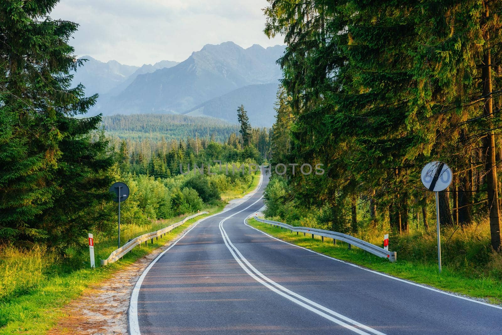colorful road in mountains. Carpathian Ukraine Europe