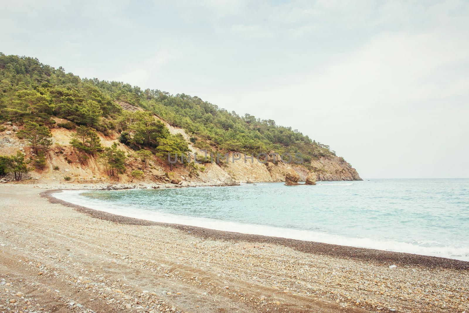 Panoramic view on sea coast near Antalya Turkey