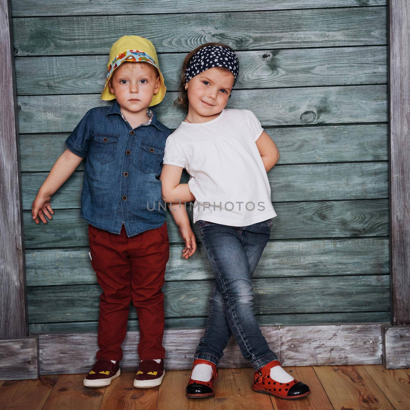 Happy young children siblings. by Standret