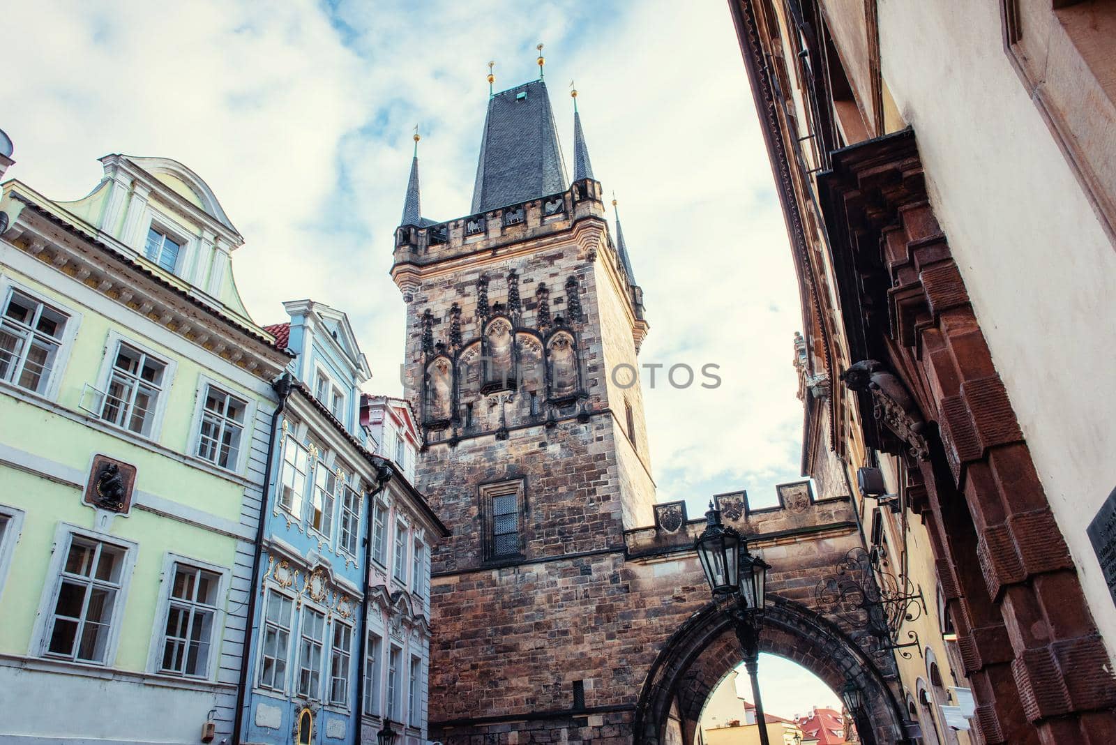 The old part of Prague taken from Charles Bridge, Czech Republic - art photography