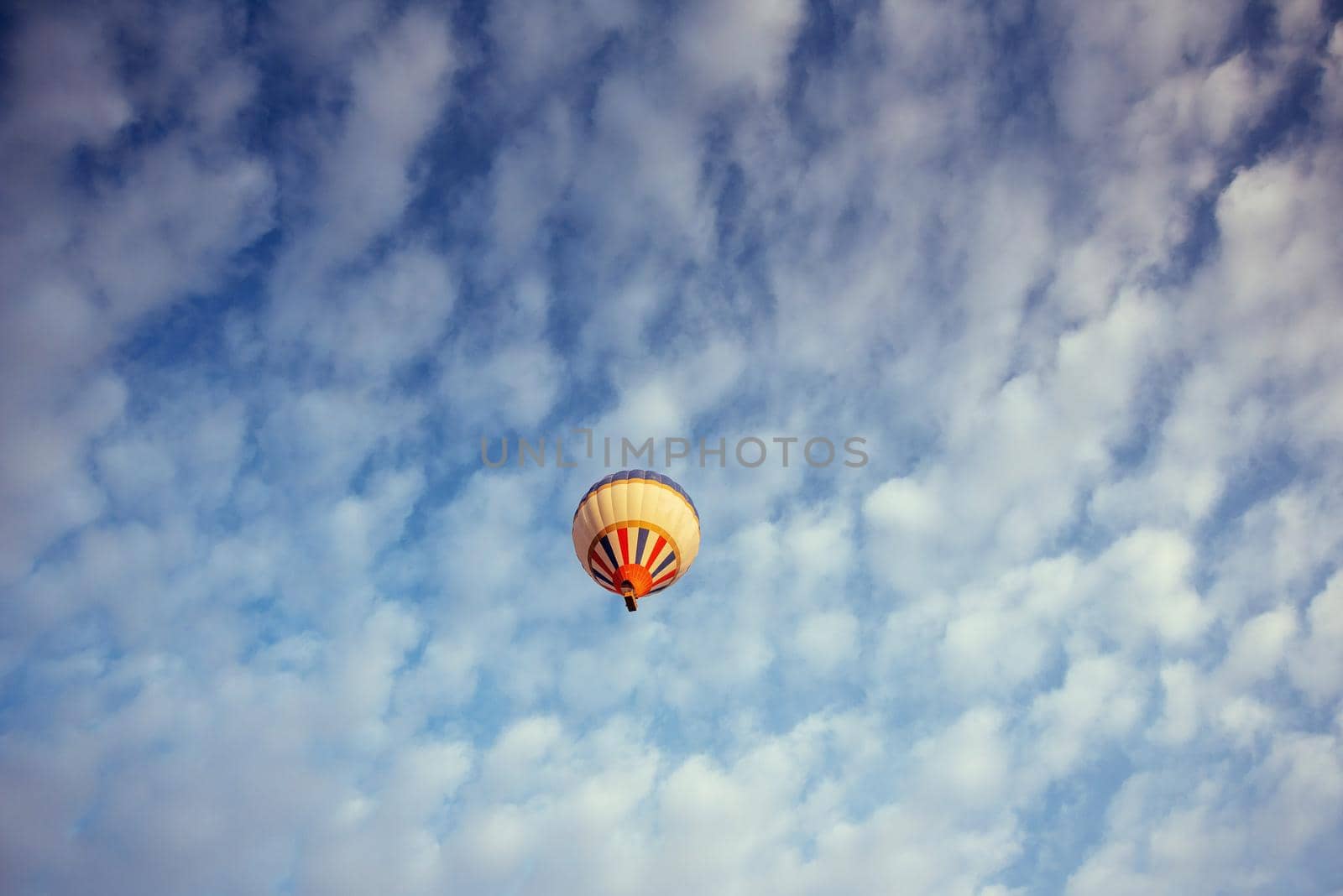 colorful balloon on the blue sky. Beauty world