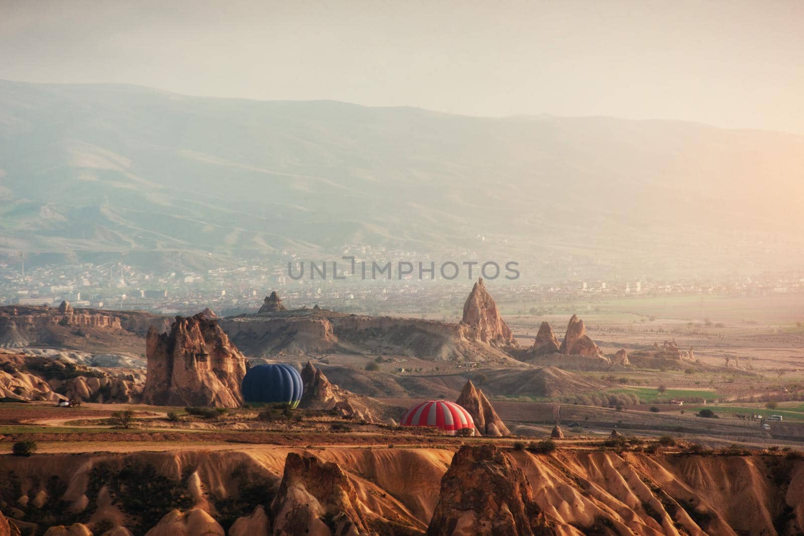 Balloon foggy morning in Cappadocia. TURKEY blurred images