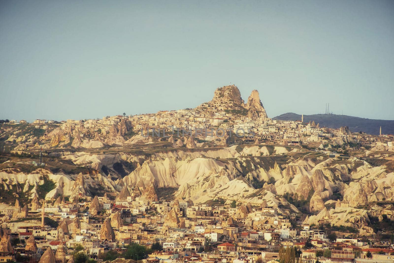 Nevsehir cave city in Cappadocia. Beauty world. Turkey