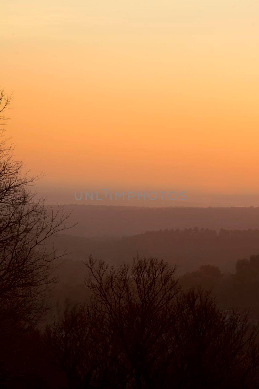 Sunset mountainous orange landscape by ValentimePix