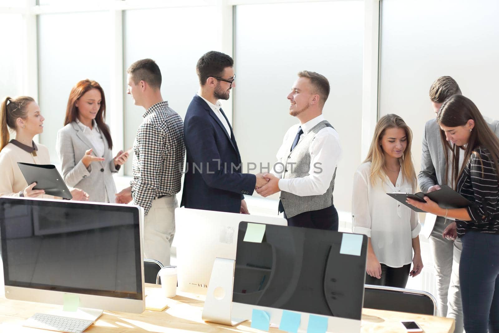 workplace employees in a modern office. business concept by asdf