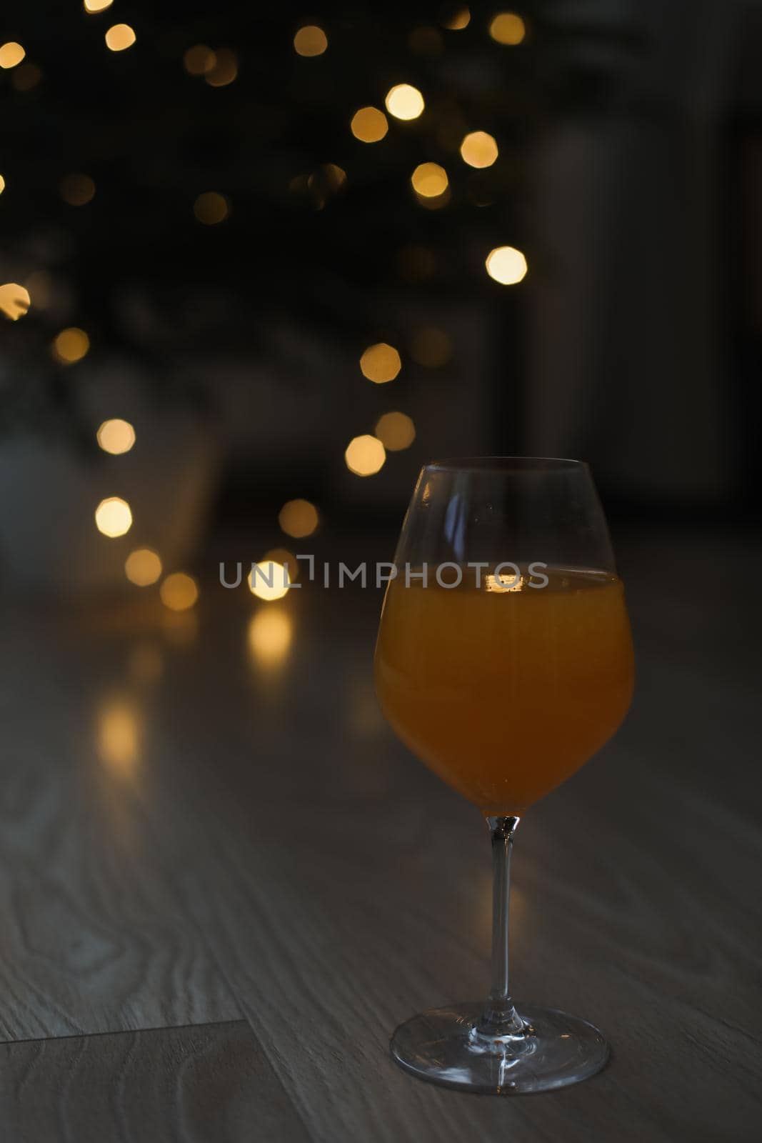 tangerine juice with tangerines on the background of the Christmas. High quality photo