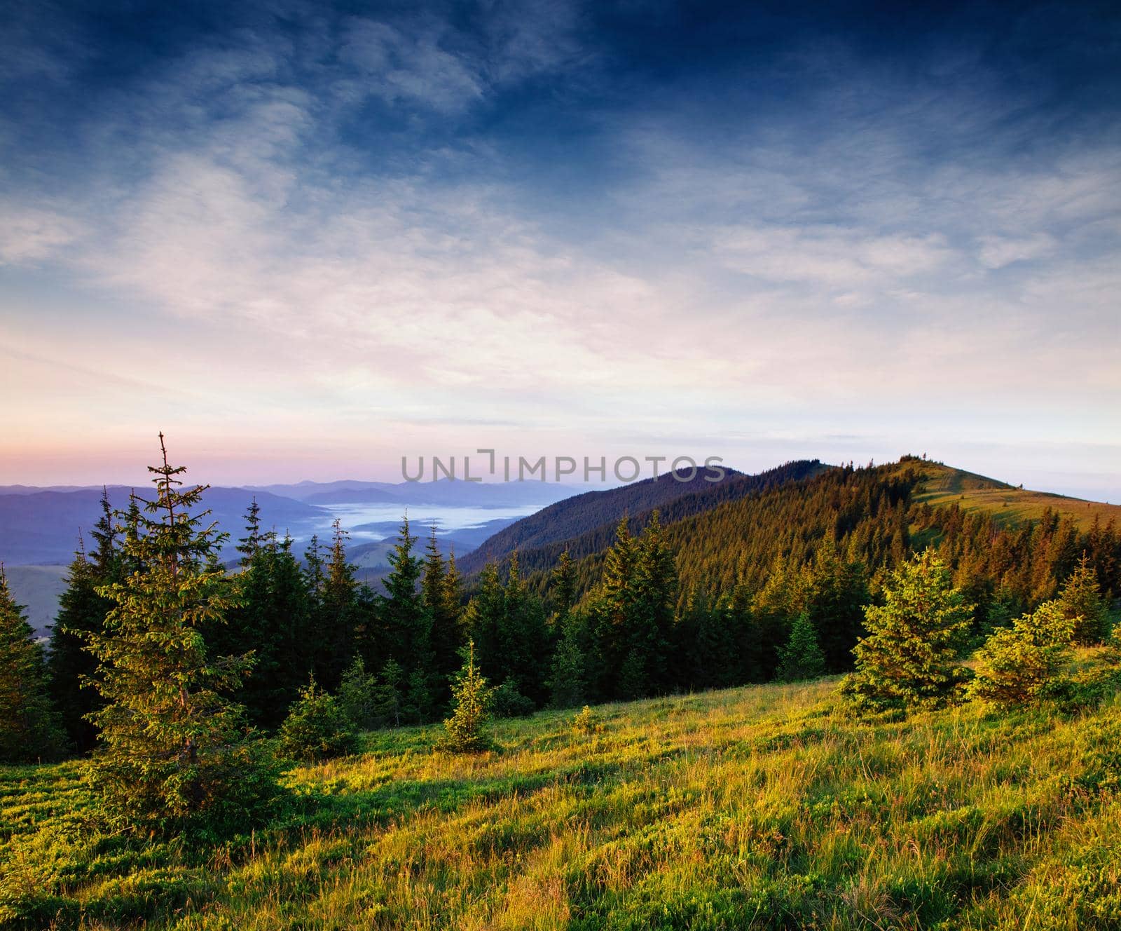 Beautiful summer mountain landscape. Dramatic scene. Carpathian, Ukraine, Europe. Artistic picture Soft filter effect