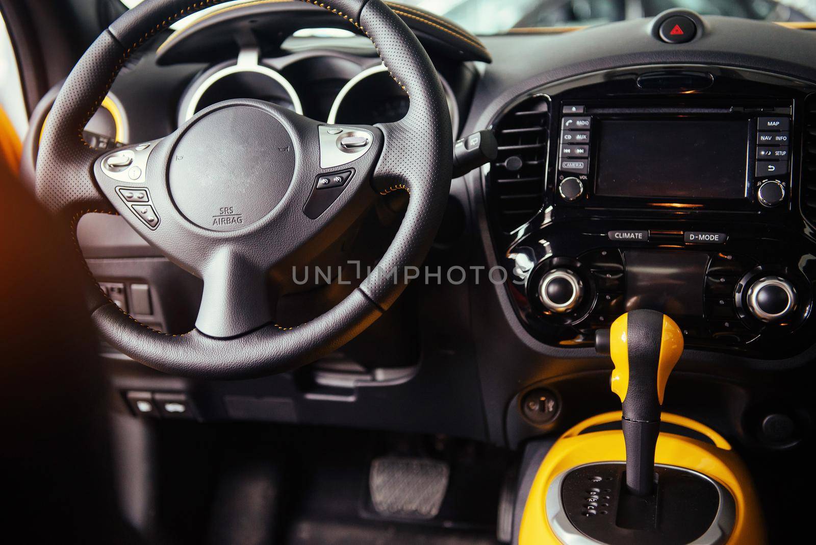 manual shift of modern car gear shifter