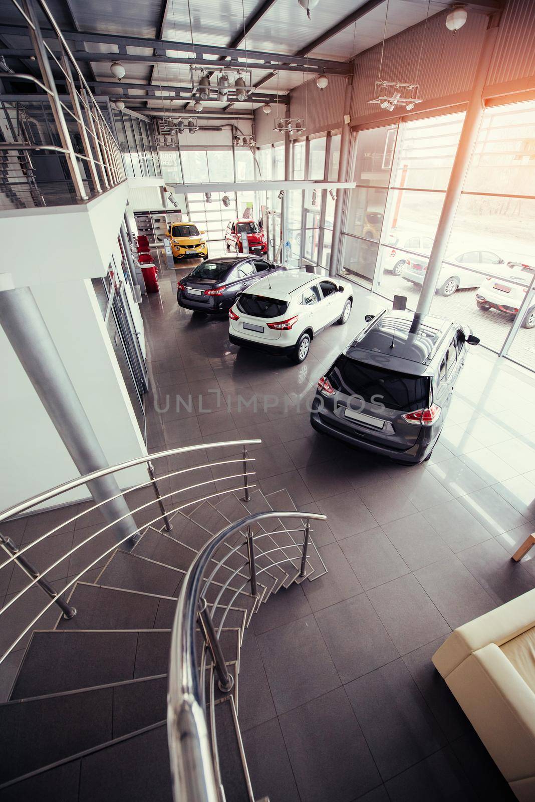 cars in the showroom at the exhibition.