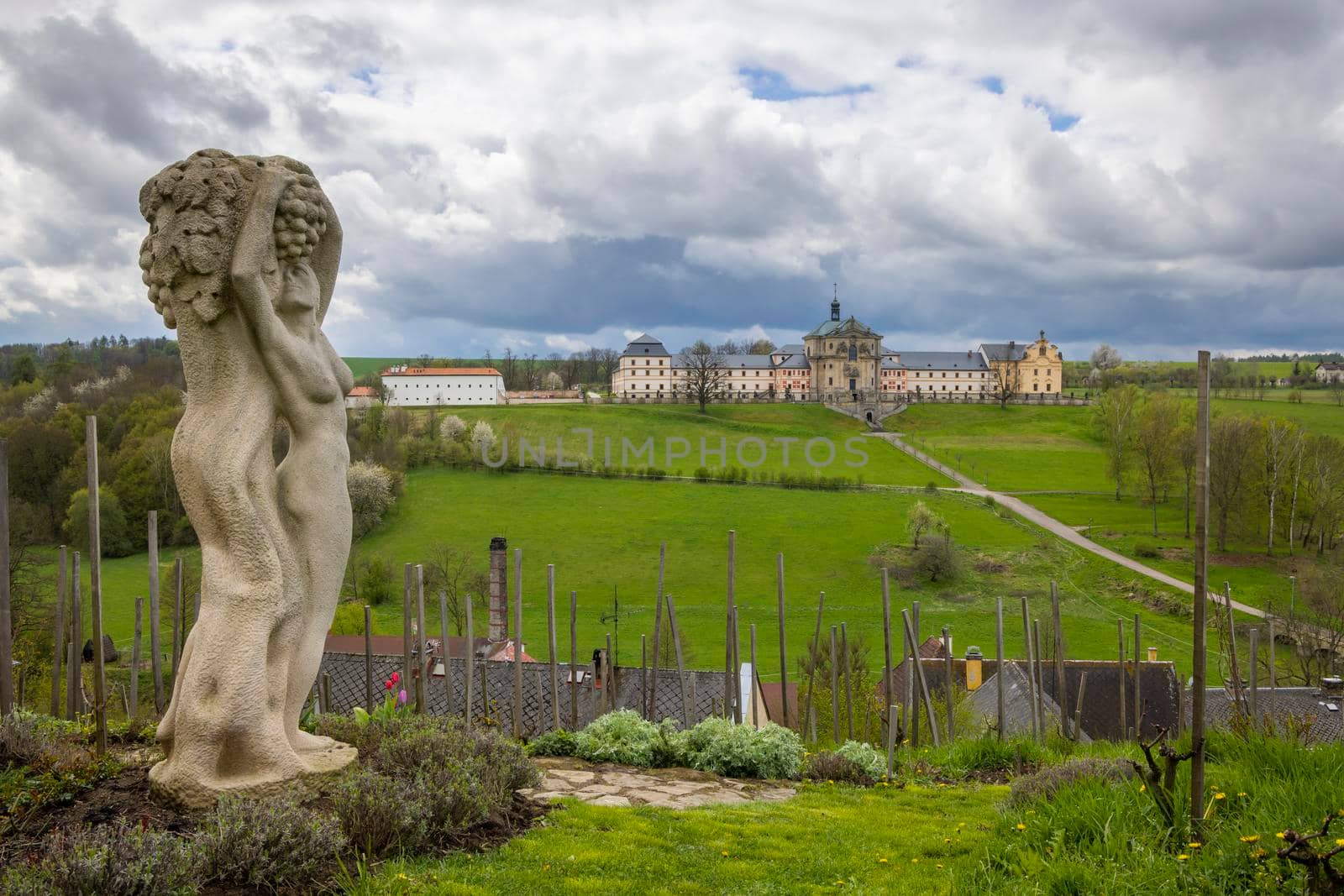 Kuks hospice with baroque decoration, Eastern Bohemia, Czech Republic