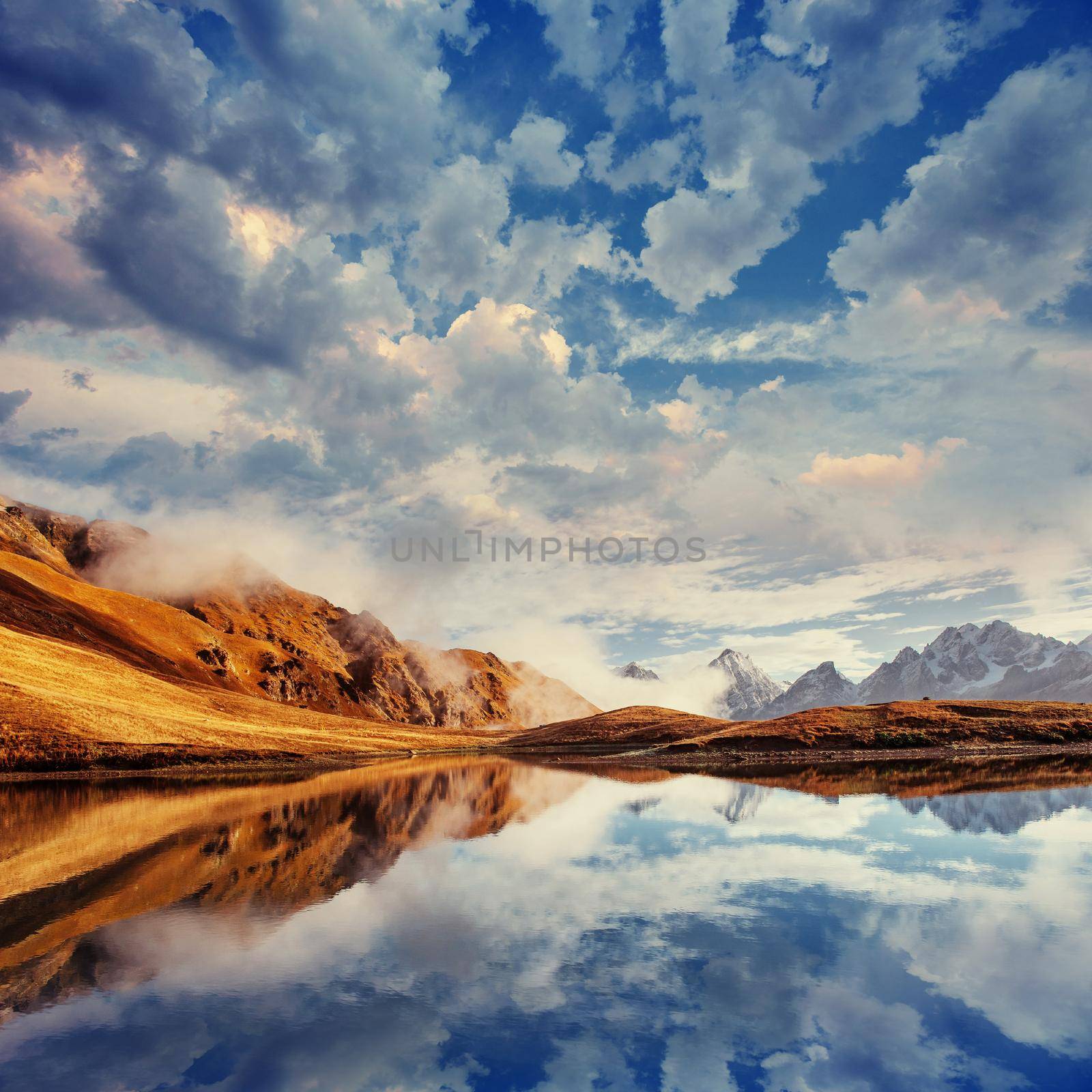 The picturesque landscape in the mountains. Upper Svaneti, Georgia, Europe. Caucasus mountains