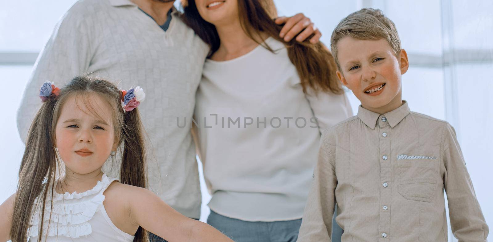 portrait of a happy modern family.the concept of family happiness
