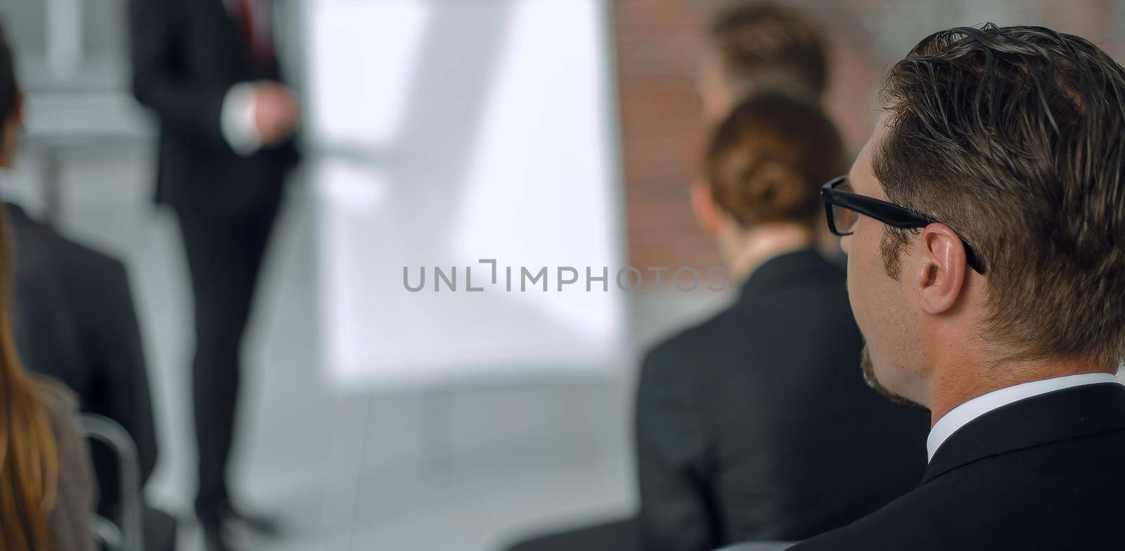 businessman holds a presentation of a new project. business concept