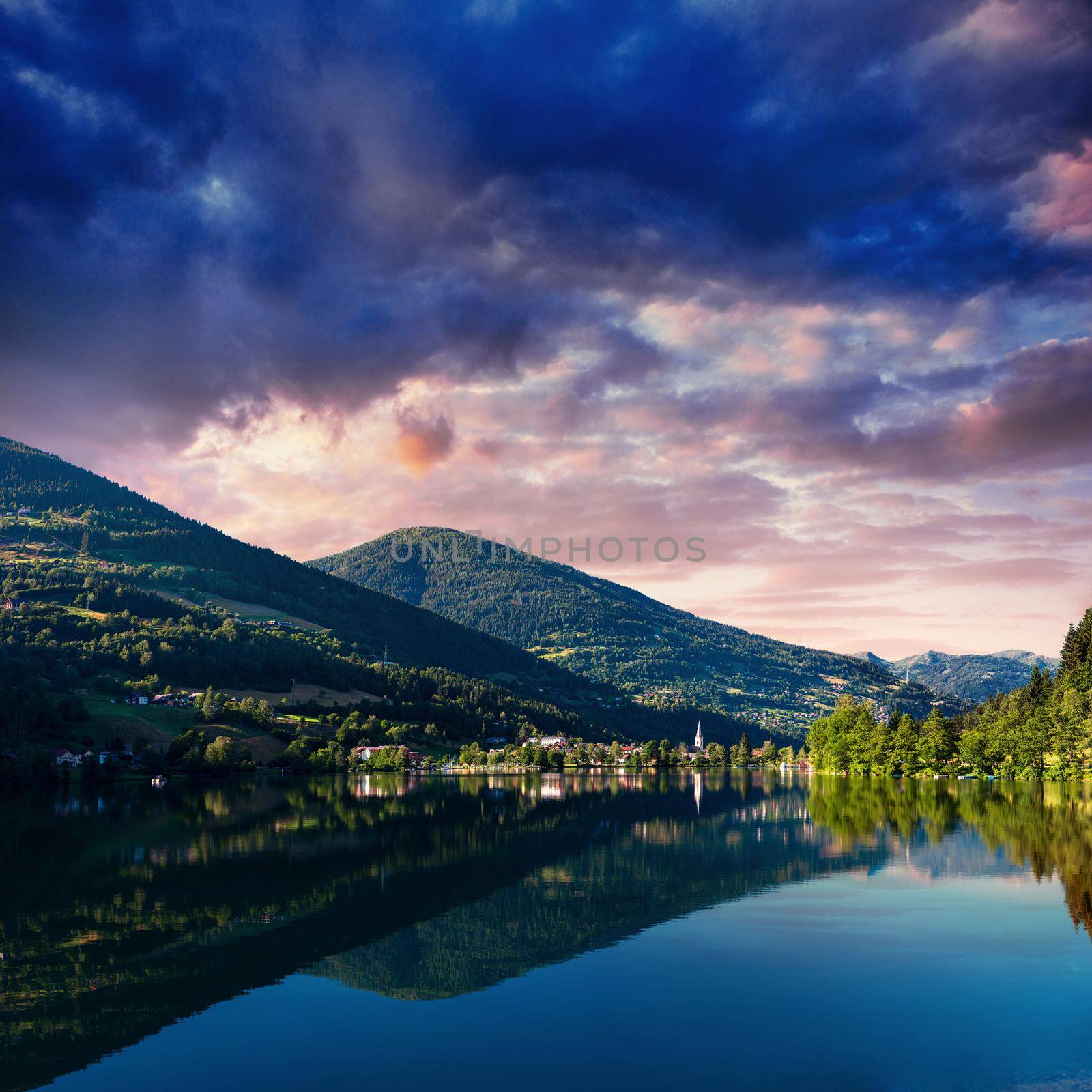 Mountain Lake in the Alpine mountains. Italy