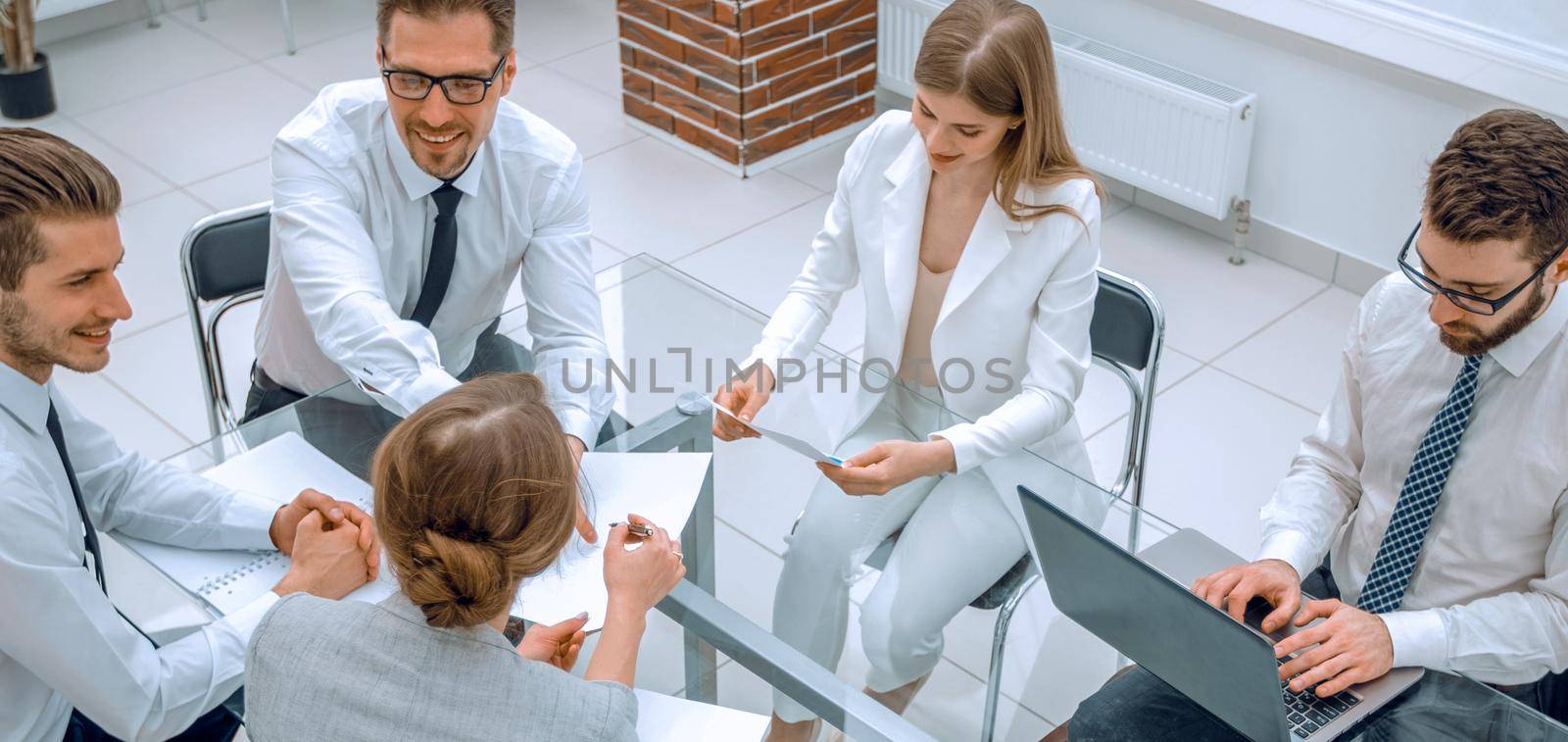 business team in the workplace in a modern office.business concept