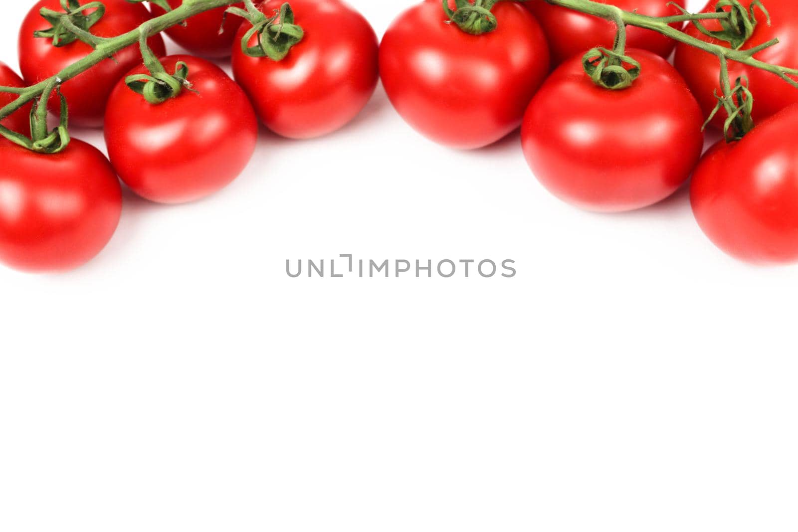 Red tomatoes on white background by JuliaDorian