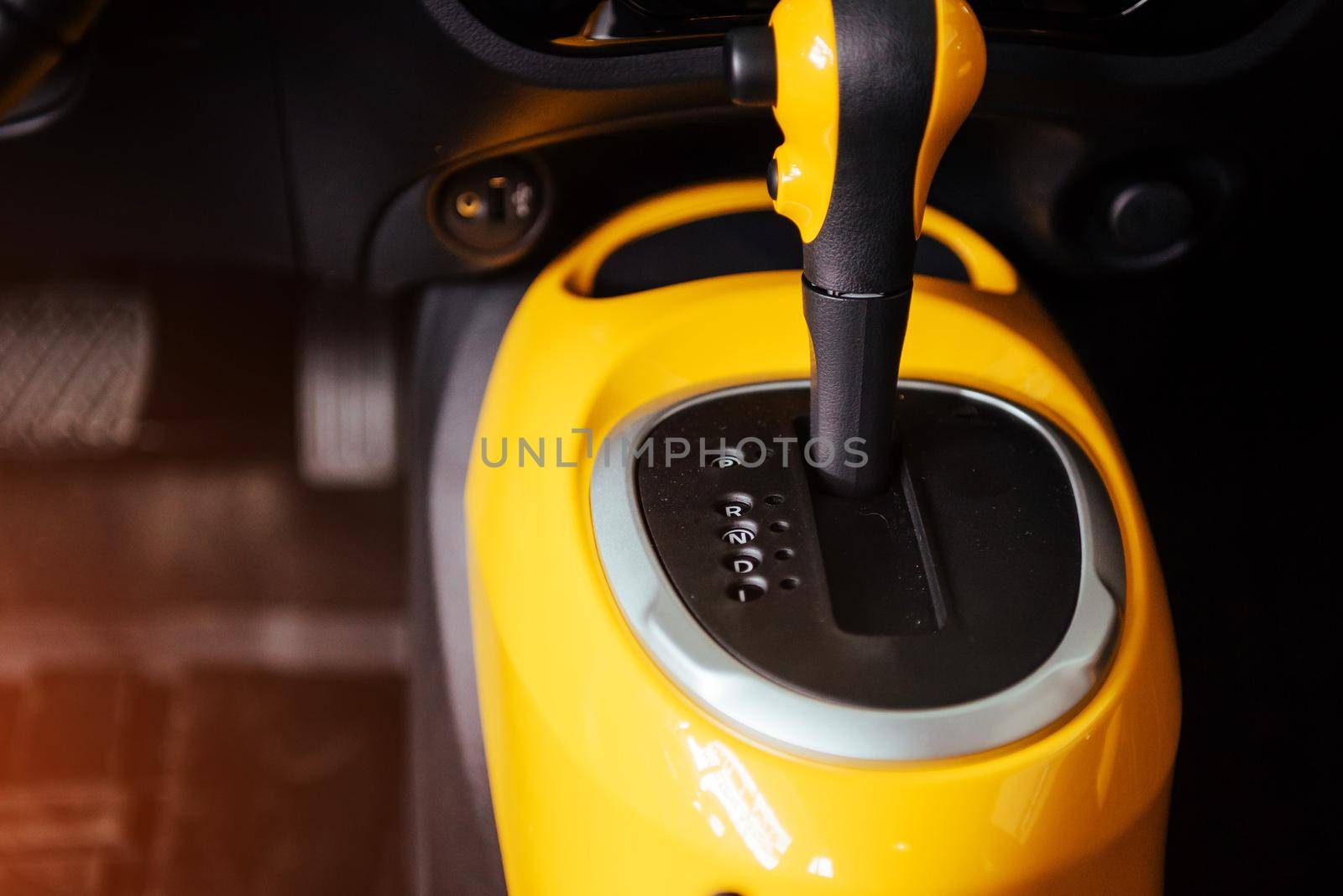manual shift of modern car gear shifter