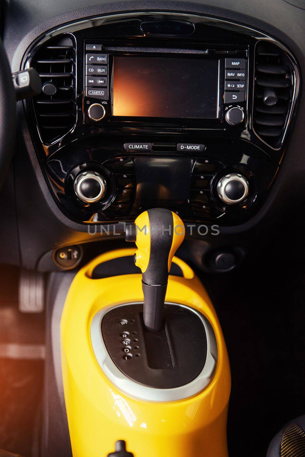 manual shift of modern car gear shifter