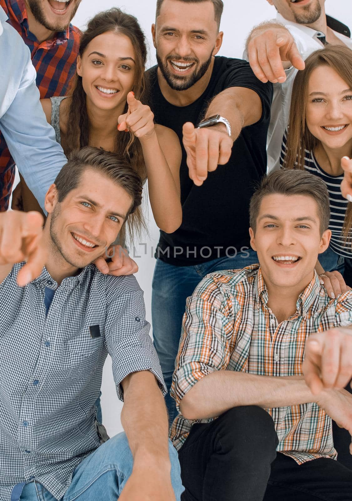 group of successful young men pointing at you.the concept of choice