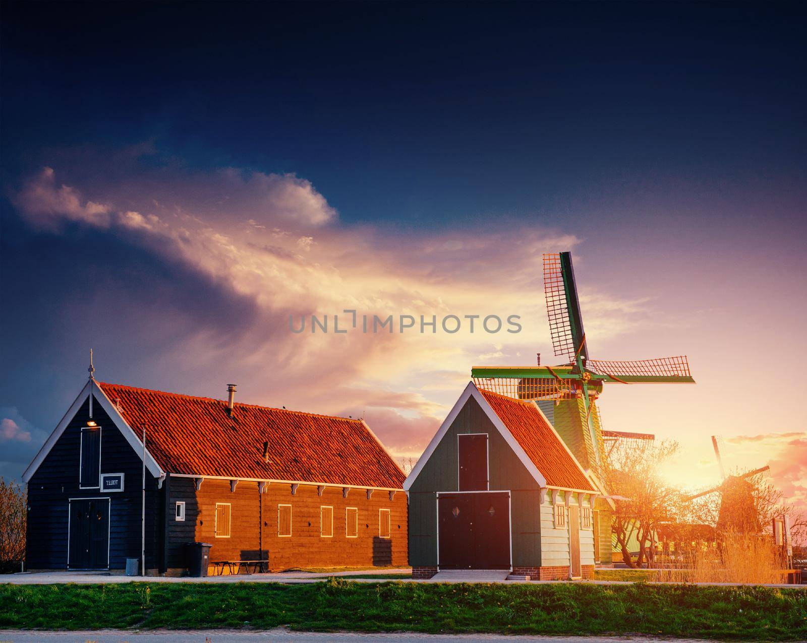 Blue sky over the sea Dramatic Rotterdam Holland