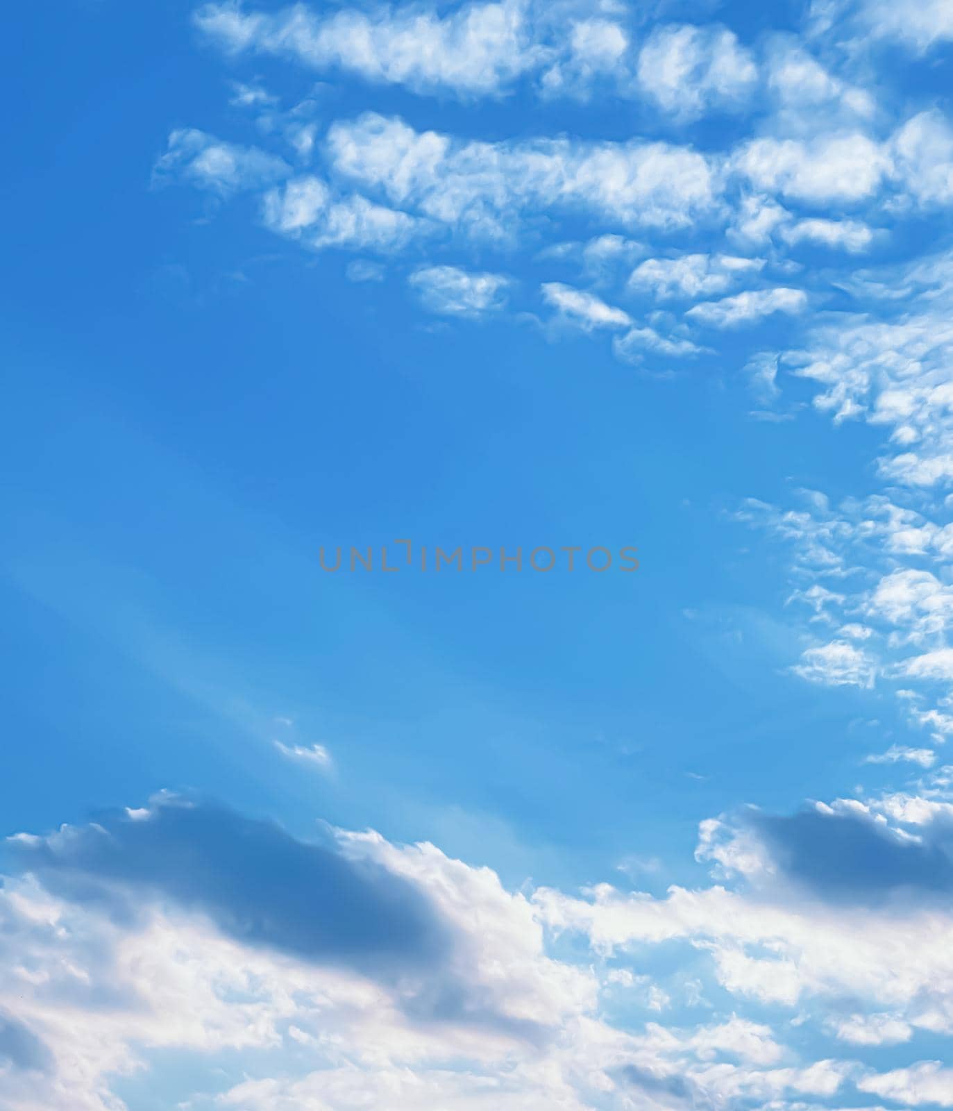 Sunny blue sky as abstract background, beauty in nature design concept