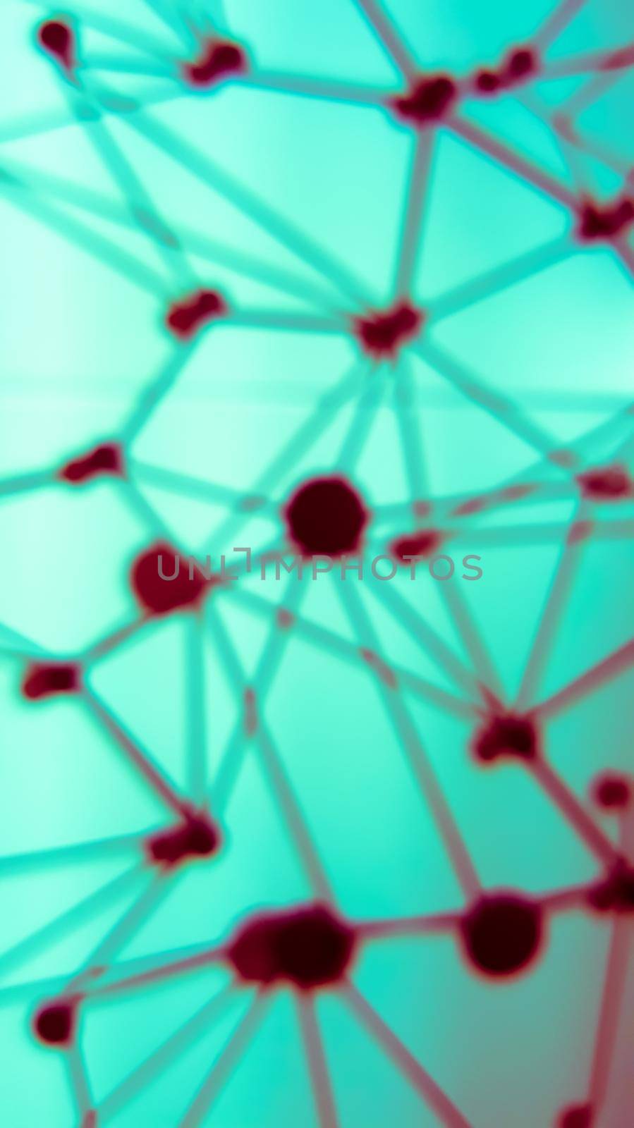 Blur background of sphere network structure. Connection abstract design.