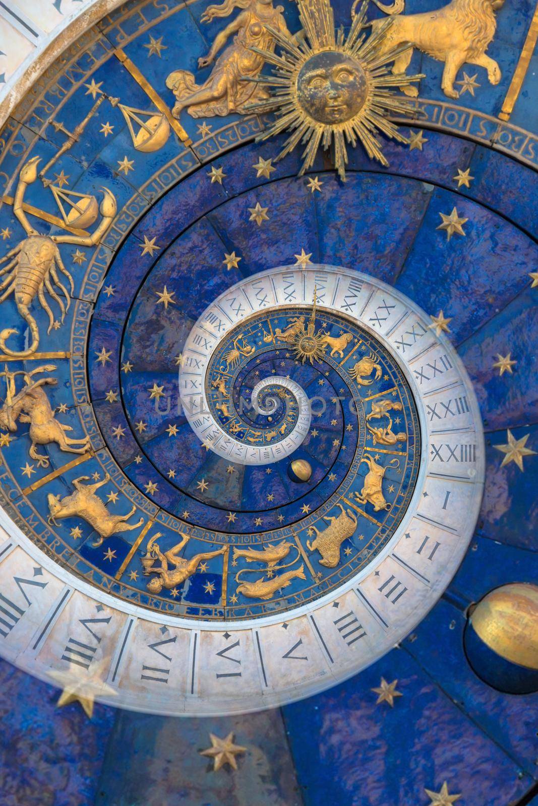 Zodiac Signs Horoscope background. Concept for fantasy and mystery - blue