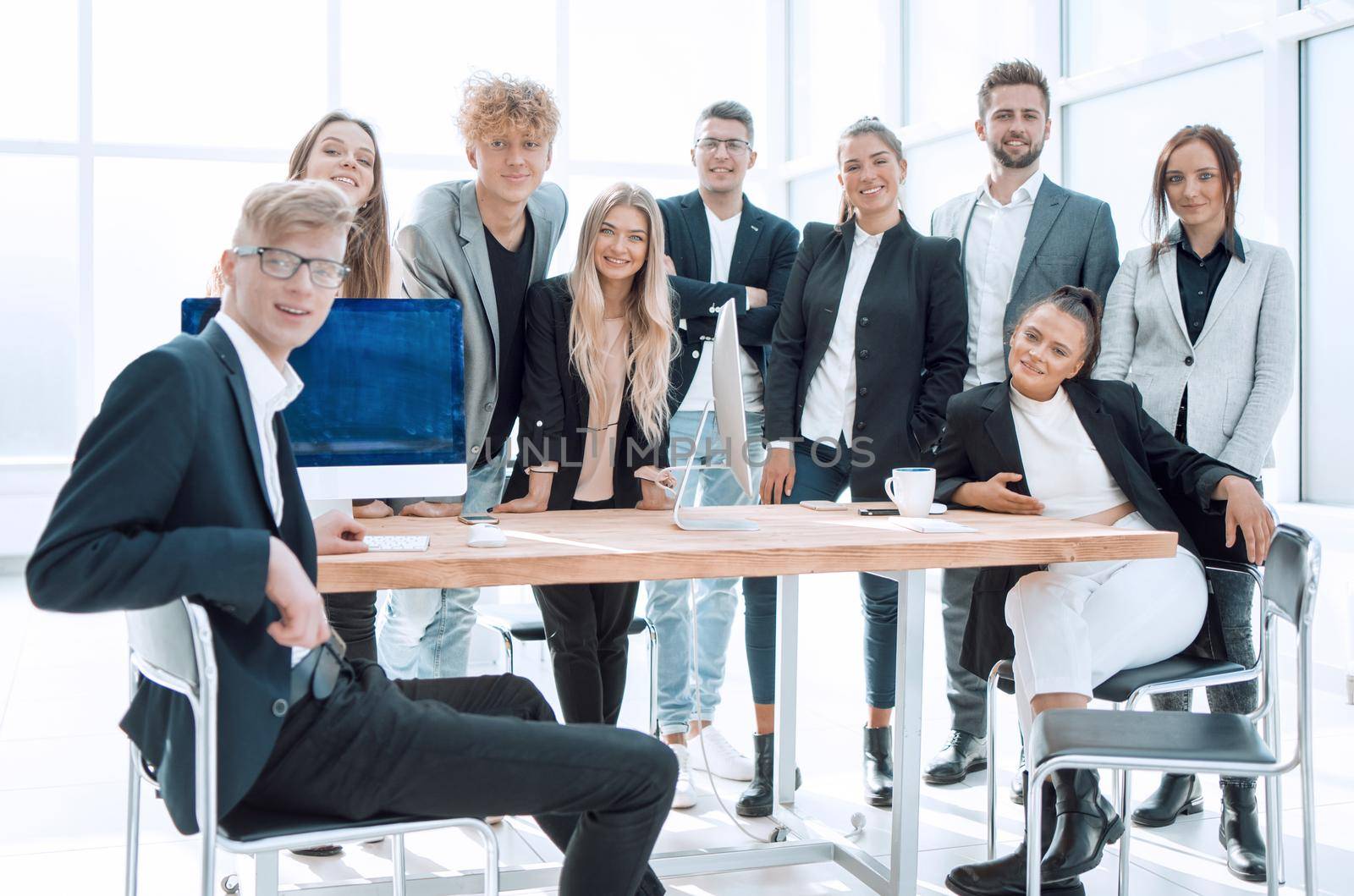 professional business team at the workplace in the office. photo with space for text