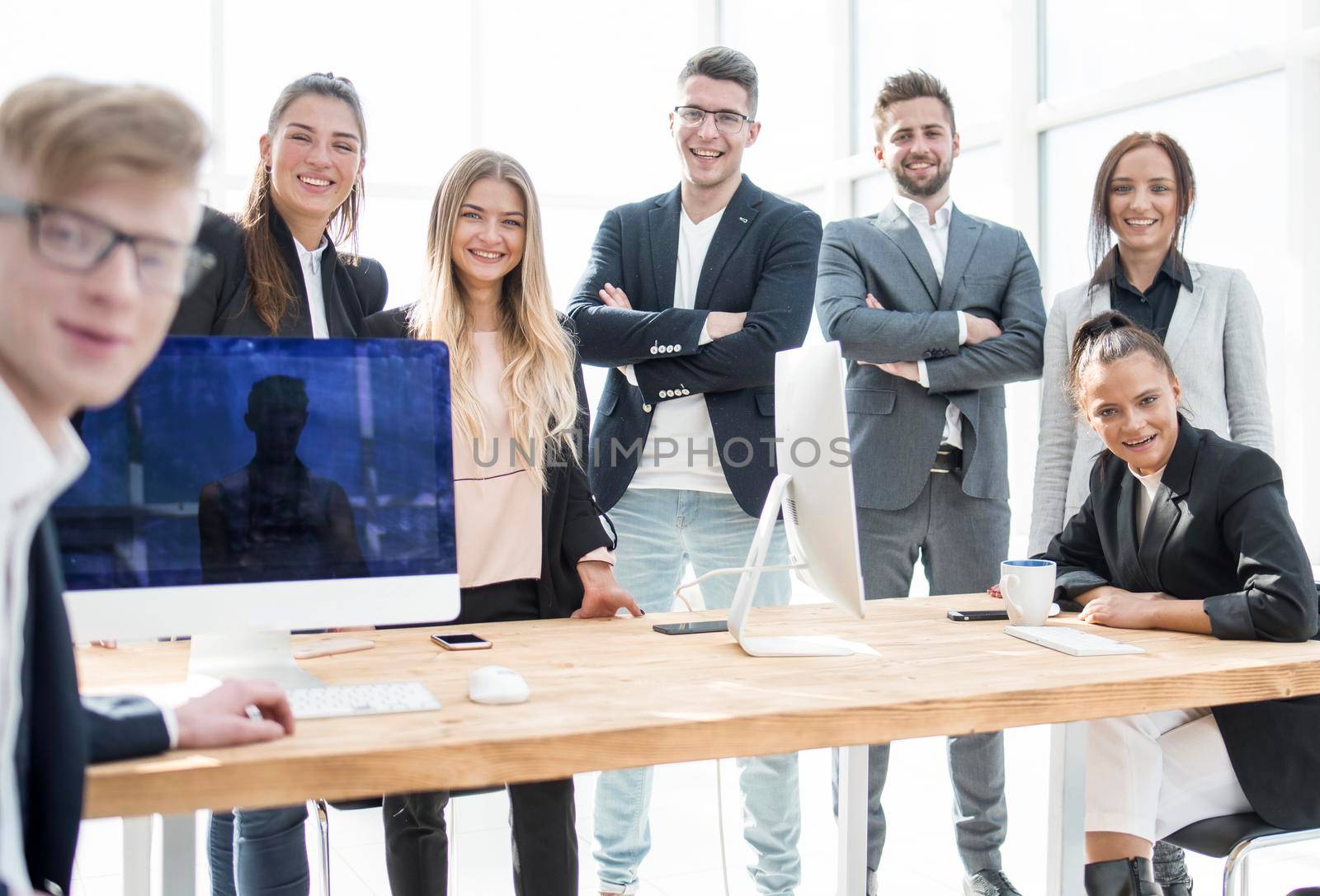 professional business team at the workplace in the office. photo with space for text