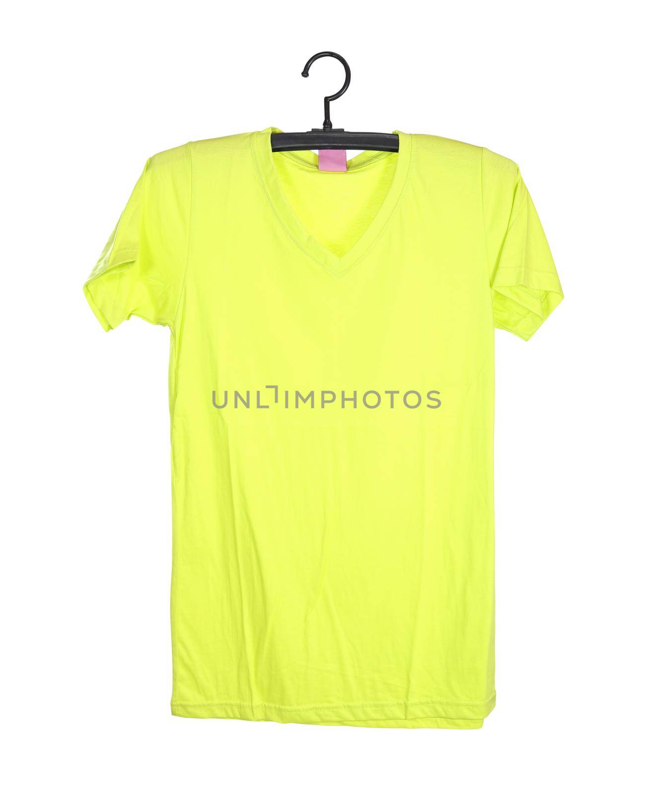 t-shirt template on hange (front side) isolated on white background (with clipping path)